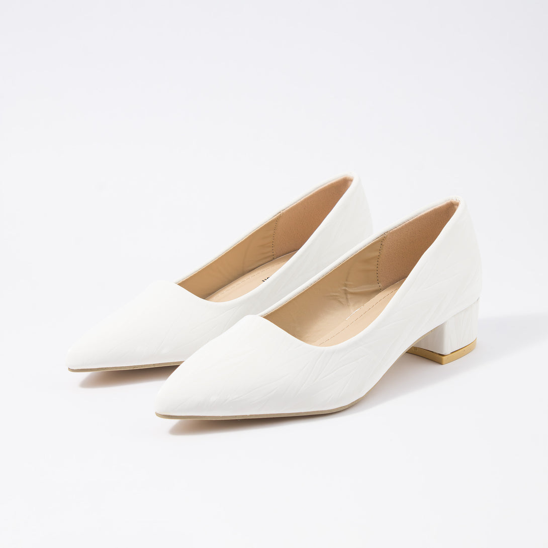 حذاء بامب نسائي كعب منخفض عريض