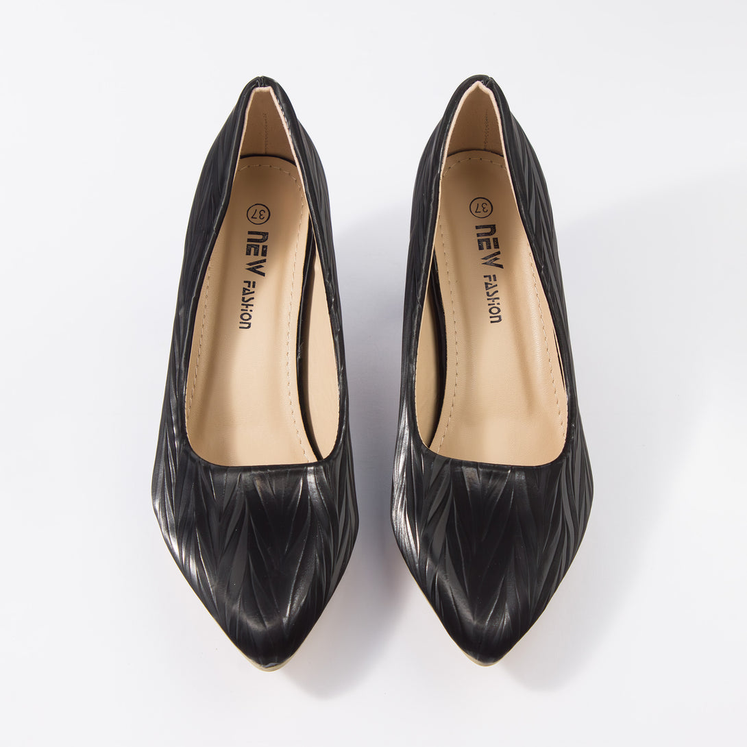 حذاء بامب نسائي كعب مرتفع عريض