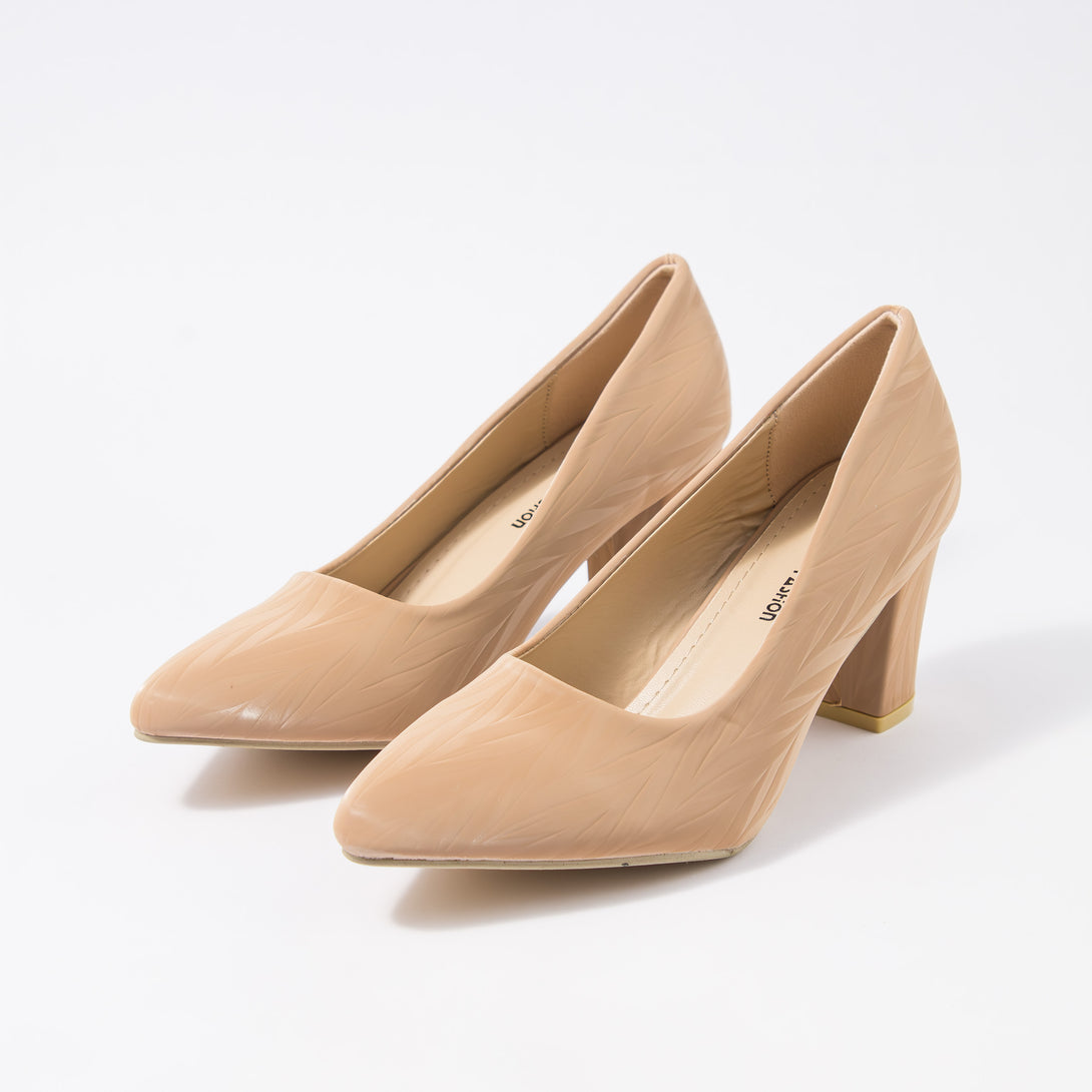 حذاء بامب نسائي كعب مرتفع عريض