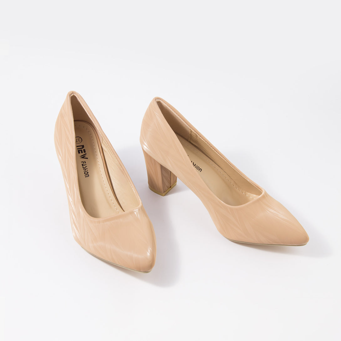 حذاء بامب نسائي كعب مرتفع عريض