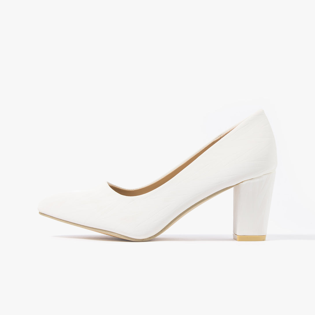 حذاء بامب نسائي كعب مرتفع عريض