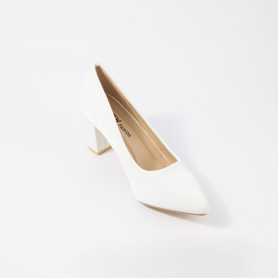 حذاء بامب نسائي كعب مرتفع عريض