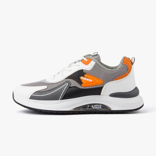 سنيكرز رجالي رصاصي/برتقالي