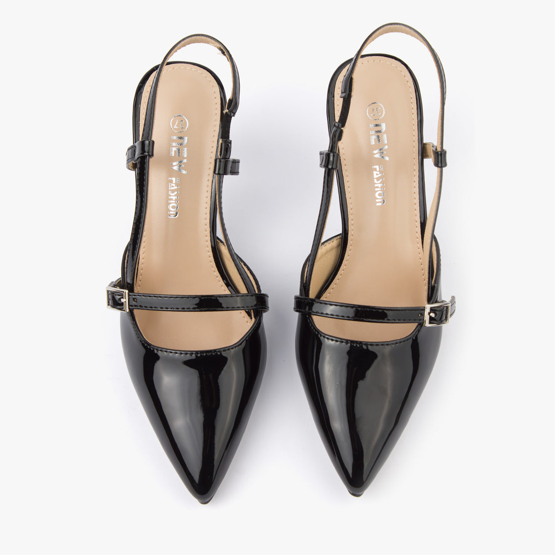 حذاء نسائي كعب متوسط سلاينغ باك