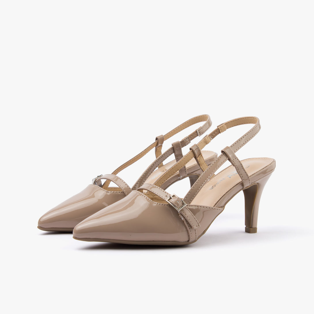 حذاء نسائي كعب متوسط سلاينغ باك