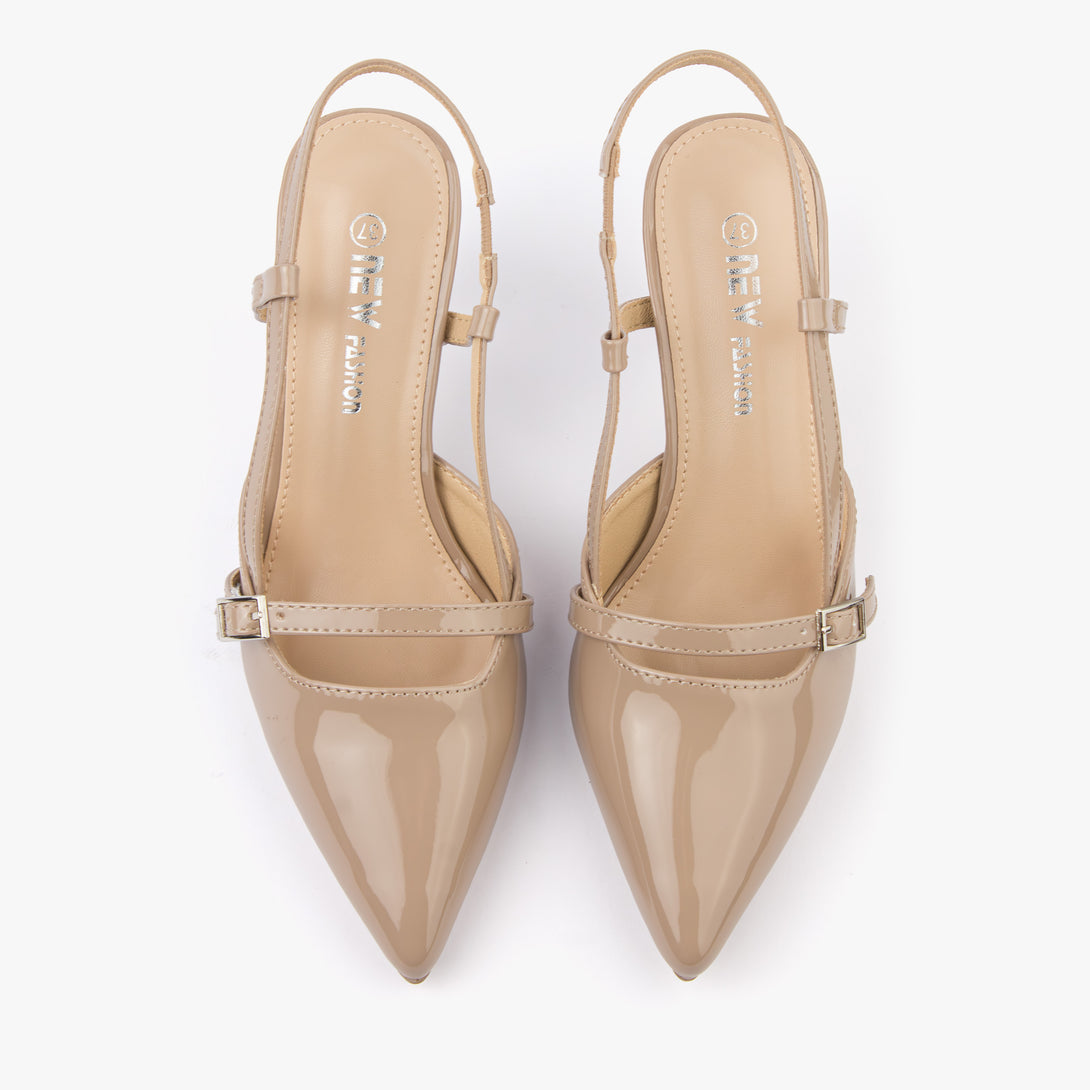 حذاء نسائي كعب متوسط سلاينغ باك