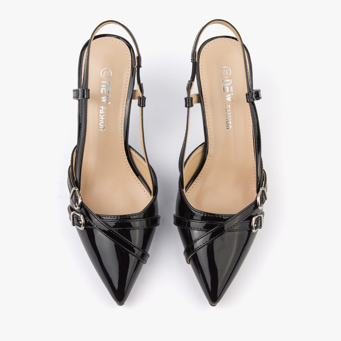 حذاء نسائي كعب متوسط سلاينغ باك