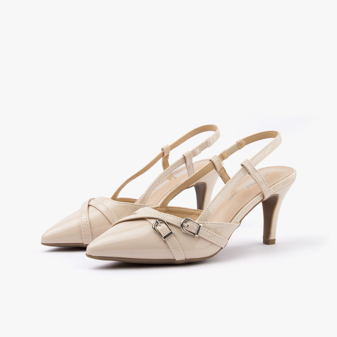 حذاء نسائي كعب متوسط سلاينغ باك