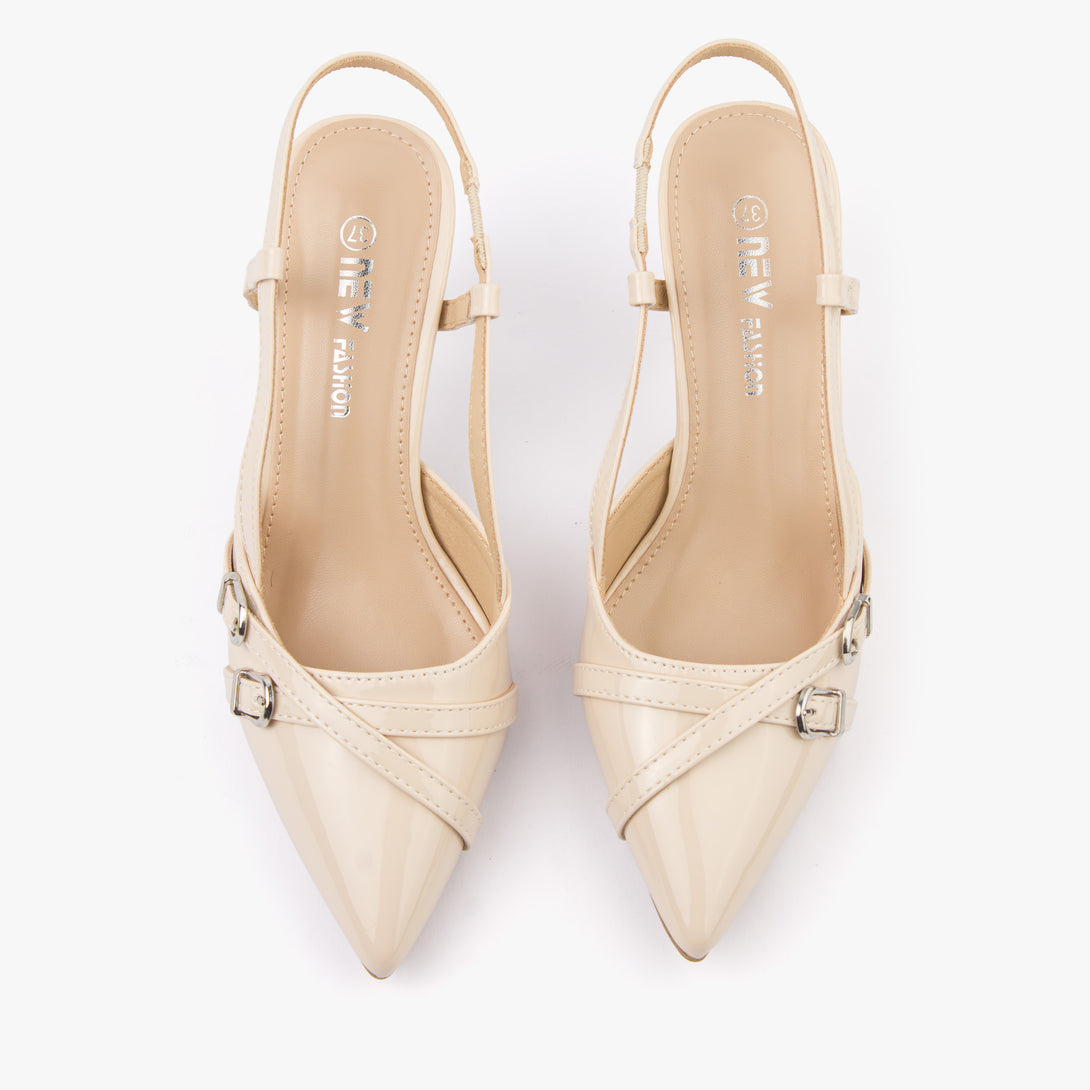 حذاء نسائي كعب متوسط سلاينغ باك