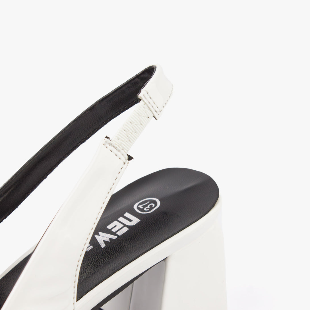 حذاء نسائي كعب متوسط عريض سلاينغ باك