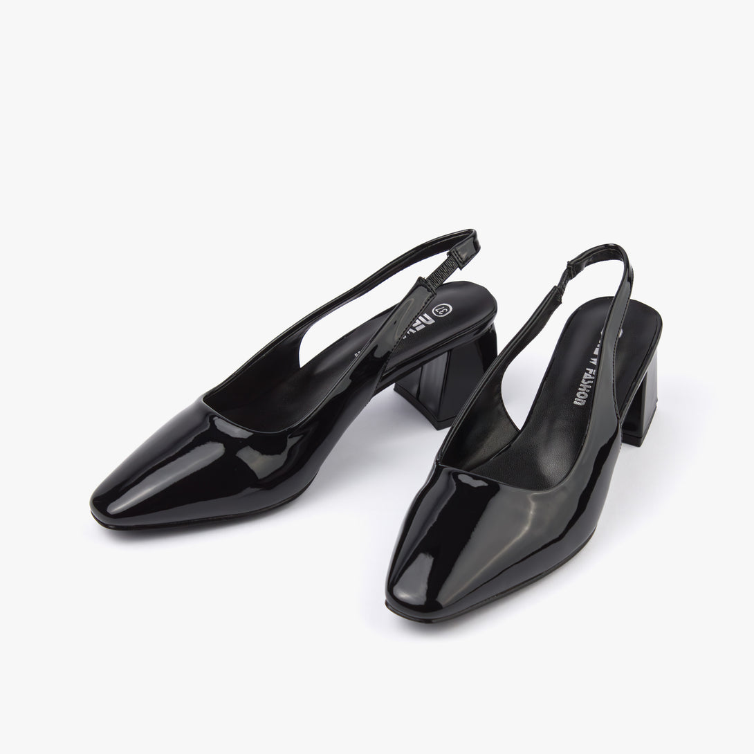 حذاء نسائي كعب متوسط عريض سلاينغ باك