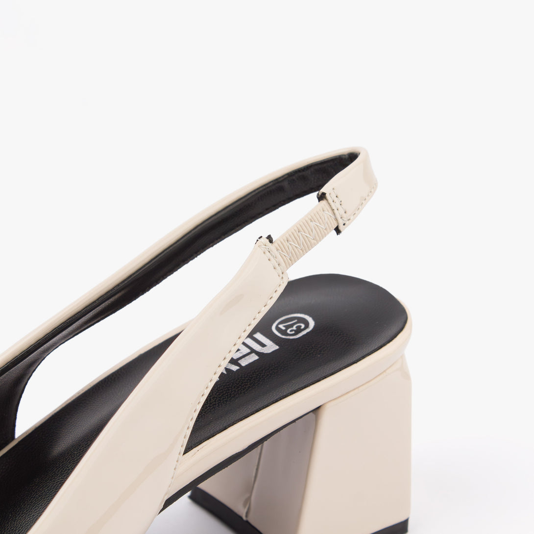 حذاء نسائي كعب متوسط عريض سلاينغ باك