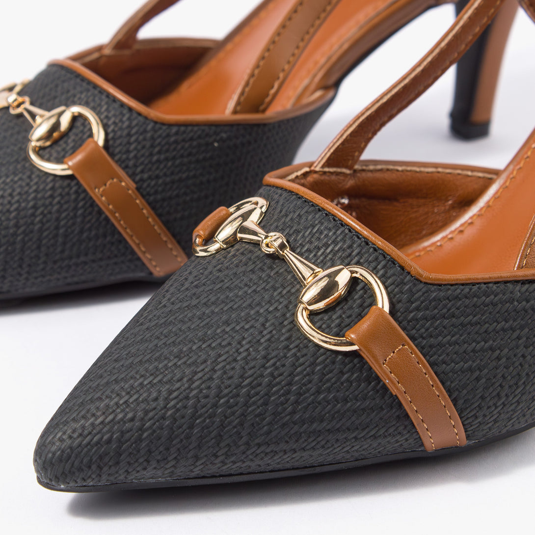 حذاء نسائي كعب متوسط سلاينغ باك