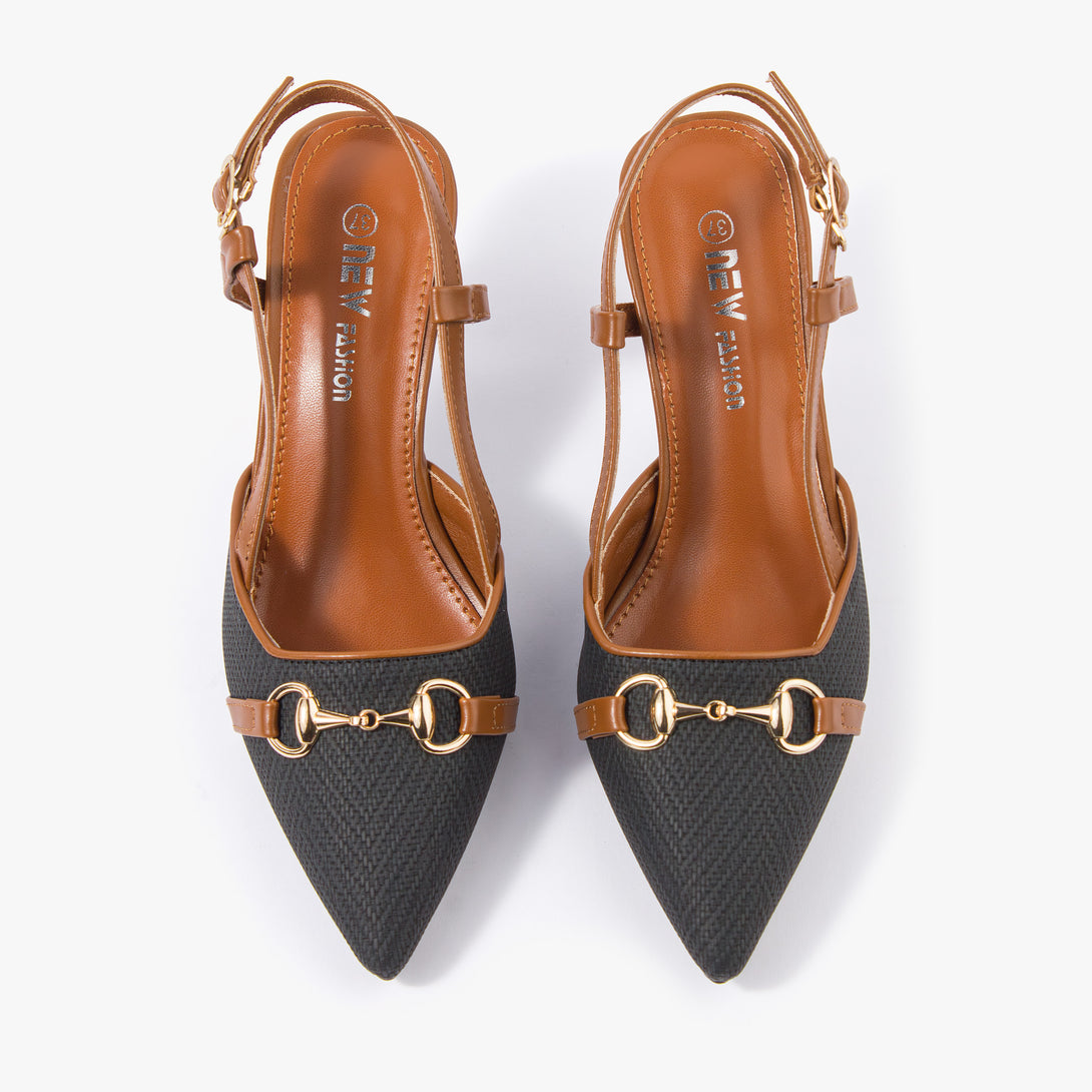 حذاء نسائي كعب متوسط سلاينغ باك