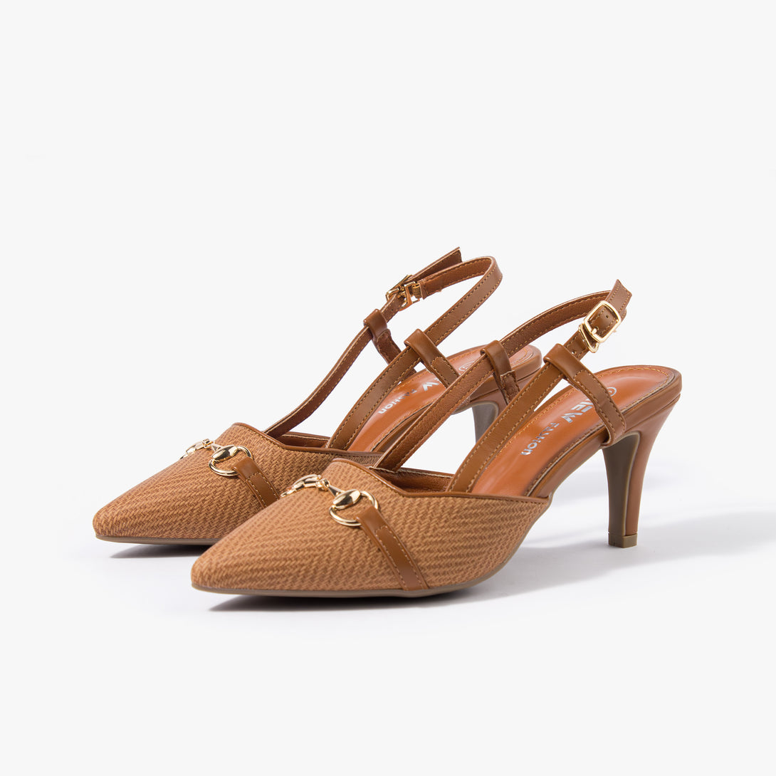 حذاء نسائي كعب متوسط سلاينغ باك