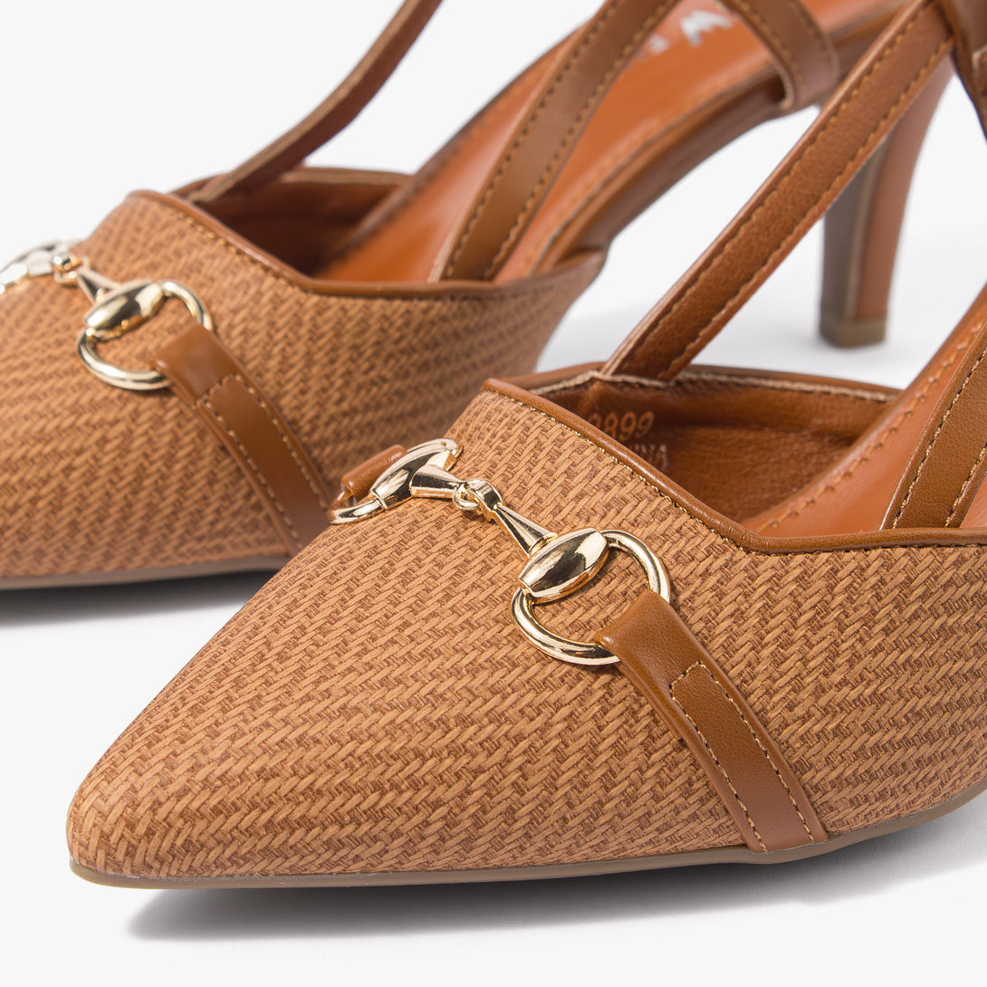 حذاء نسائي كعب متوسط سلاينغ باك