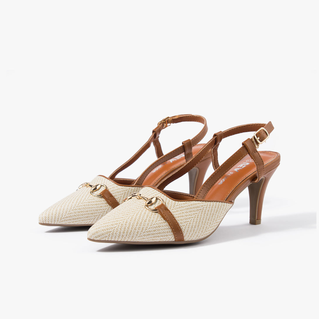 حذاء نسائي كعب متوسط سلاينغ باك