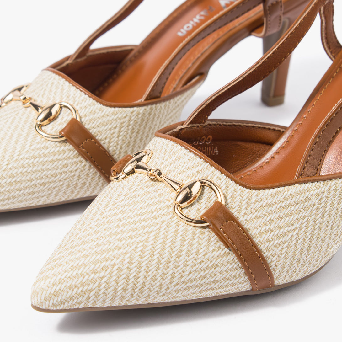 حذاء نسائي كعب متوسط سلاينغ باك