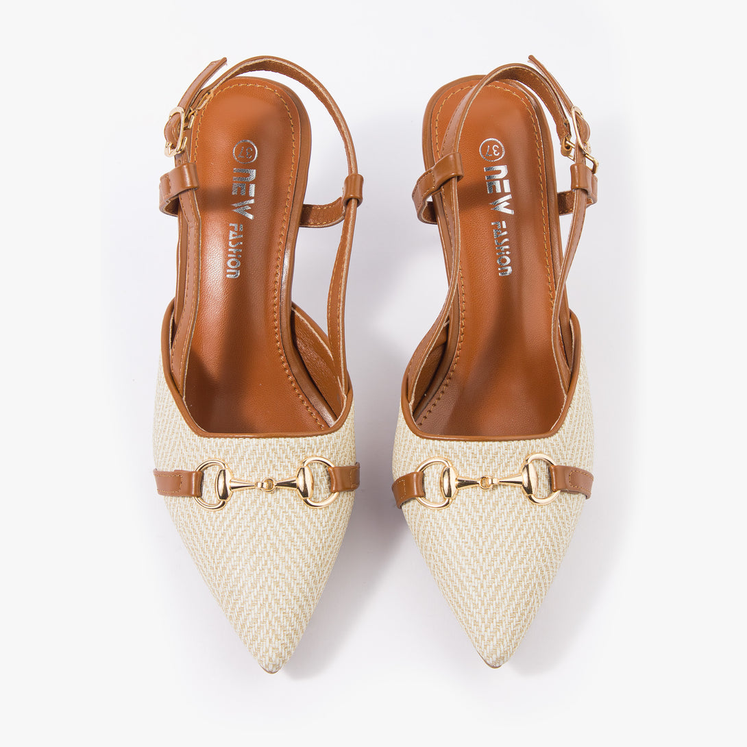 حذاء نسائي كعب متوسط سلاينغ باك