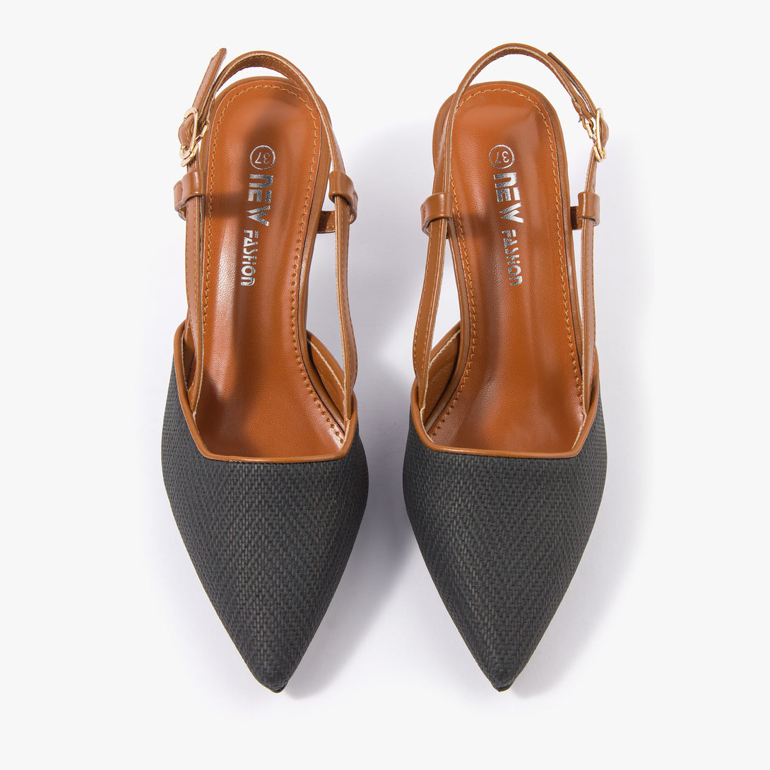 حذاء نسائي كعب متوسط سلاينغ باك