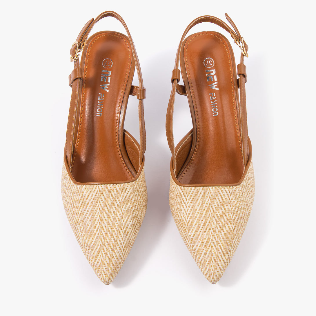 حذاء نسائي كعب متوسط سلاينغ باك