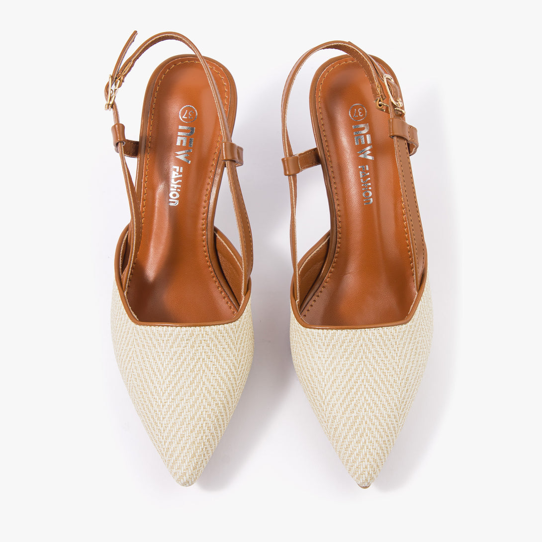 حذاء نسائي كعب متوسط سلاينغ باك