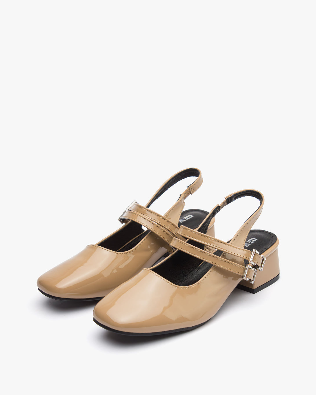 حذاء ماري جين بكعب عريض